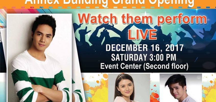 Ororama Annex Building Grand Opening on December 16 Will Feature Sam Concepcion and Other GMA Artists